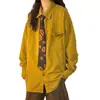Camisa de alta calidad 2025 Primavera/Verano Nueva Llegada Estilo Universitario Retro Americano Corbata Color Sólido Versátil Para Vestir por Capas para Mujer Corte Holgado
