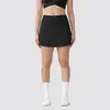 Saia Curta Esportiva Feminina para Fitness, Saia Skort de Pilates Yoga Duas em Uma de Secagem Rápida Anti-Exposição, Saia Skort de Tênis Plissada de Cintura Alta
