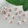 Novo Retro Palace Soft Flower Nail Art Jóias Misturado Luminoso Nail Art Pequenas Jóias Cor Dupla Simi Dye Camélia Flor Jóias