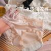 Roupa Íntima Feminina de Verão Doce Puro Desejo Sexy Renda Seda de Amora Parte de Baixo Entrepernas Cintura Média Quadril Fresco Respirável Calças Triplas