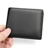 Cartera corta de cuero para hombre transfronteriza, monedero vintage europeo y americano, bolsa para tarjetas antirrobo hecha a mano, venta al por mayor de comercio exterior