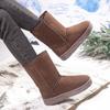 Botas de Nieve Invierno 2025 con Forro de Felpa, Zapatos Cálidos de Algodón para Nieve, Mocasines sin Cordones, Botas Cortas Engrosadas Antifrío y Antideslizantes
