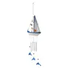 Sino de Vento Criativo Estilo Oceano Transfronteiriço Barco Decoração de Velheiro para Casa Modelo de Velheiro de Madeira Barco Pequeno de Madeira Pingente Aéreo