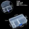 Caixa Transparente Pequena com 10 Compartimentos Fixos para Equipamentos de Pesca, Pílulas, Joias, Contas, Anzóis, Parafusos, Caixa de Armazenamento de Plástico