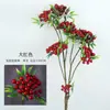 Flor artificial de feijão de acácia de frutas vermelhas Azevinho norte-americano fruta rica baga vermelha Arranjo de flores decorativo de Ano Novo uma geração de cabelo