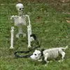 Adornos de Calavera Artificial para Halloween Set de Perro Esqueleto de 90 cm Decoración para Patio Jardín Casa Embrujada Truco