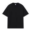 Camiseta de manga corta con cuello redondo, hombros descubiertos y algodón peinado de 250 g, con estampado personalizado y logotipo impreso. Camiseta de marca de moda personalizada.