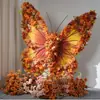 Decoración de ventana de exhibición de flores artificiales de mariposa gigante, soporte de mariposa floral, flor decorativa para accesorios de fotos y exhibición