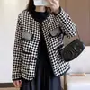 Abrigo corto estilo Chanel de pata de gallo para mujer, nueva colección primavera y otoño, alta gama, moderno, a la moda, top de manga larga, transfronterizo