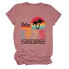 Camiseta feminina vintage de 1975, edição limitada, estação independente Amazon Wish, com gola redonda e manga curta, de temperamento fashion