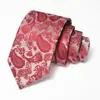 Gravata Masculina Logotipo Personalizado Gravata Paisley Vermelha Casamento Noivo Gravata de Alta Qualidade Amarrada à Mão para Homens