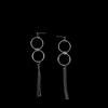 Pendientes europeos y americanos, pendientes de botón, estilo punk, oscuro, guapo, frío, redondos, cadena circular, pendientes de clip para la oreja del mismo estilo de celebridad de Internet