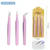 Conjunto de Três Peças de Aço Inoxidável Pinças Eletrônicas Ponta Reta Ponta Redonda Ponta Curva Pinças Coloridas Pinças para Clipe de Diário DIY Pacote com Três Peças