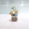 144 Flores de Simulación Tejidas Flores Falsas Decoración Sala de Estar Comedor Oficina Planta Verde de Simulación Planta en Maceta Decoración de Escritorio para el Hogar