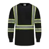 Camiseta de Manga Longa Refletiva Mais Vendida no Exterior Construção e Manuseio Camiseta Refletiva Redonda de Alto Brilho Respirável Proteção Solar Roupas Refletivas