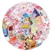 Pegatinas de graffiti de alimentos 50 piezas transfronterizas para teléfonos móviles, tazas, pegatinas decorativas impermeables resistentes a los arañazos, pegatinas para diario de mano para niños, venta al por mayor