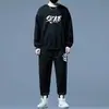Traje de primavera y otoño para hombre de talla grande, sudadera holgada para hombres más corpulentos, conjunto deportivo casual de dos piezas para hombre talla extragrande