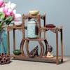Atacado Madeira Maciça Madeira Asa de Frango Rack Bogu Pavilhão Duobao Brinquedos Culturais Rack de Armazenamento para Sala de Estar Chinesa Rack para Conjunto de Chá Armário de Exibição Pequeno Pêndulo