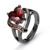 Wiish anillo de moda europeo y americano en forma de corazón anillo de circonita roja súper brillante el anillo no es fácil de causar alergia suministro al contado Amor