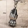 Joias de venda quente transfronteiriça vintage punk titânio aço lótus mão de Buda colar com pingente masculino moda acessórios versáteis atacado