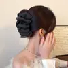 Pinza de Garra de Malla Plisada de Lunares Blancos y Negros, Clip de Tiburón de Lujo Ligero con Temperamento de Princesa, Pinza para el Cabello de Celebridad de Internet para la Parte Posterior de la Cabeza, Accesorios para el Cabello