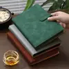 Caderno de Couro para Negócios A5 com Fivela e Borda Escovada, Caderno Simples para Escritório, Bloco de Notas, Embalagem em Caixa de Presente Exquisita, Personalizável