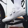 Modelo Novo de Verão 2025 Conjunto de Sapatilha de Ciclismo de Estrada com Travas para Homens, Sapatos de Ciclismo Respiráveis Sem Costura e Sem Travas com Sola Dura de Nylon