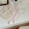 Calcetines de seda estilo miu estilo ballet para mujer verano finos hasta la mitad de la pantorrilla calcetines Lolita jk ribete de encaje calcetines holgados