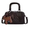 Bolso de bolos vintage con patrón tejido para mujer, bolso de mano y bolso cruzado versátil, bolso tipo almohada de nicho de alta gama, bolso de hombro