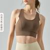 Roupa íntima esportiva de alta resistência combinando com cores de primavera e verão, peça única feminina com bojo no peito, fivela traseira sem costura, sutiã de ioga para corrida ao ar livre
