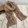 Nuevo Pañuelo de Algodón y Lino 2026 para Mujer, Bufanda de Seda Artística de Color Sólido Delgada de Verano, Bufanda de Cuello Versátil Fruncida, Chal de Protección Solar para Viaje