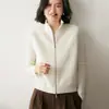 Chaleco de Punto con Cuello Alto de Cachemira Nuevo Otoño para Mujer Diseño 2025 Suéter Chaleco Simple con Cremallera Moderno