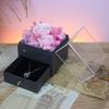 Caja de Joyería Caja de Almacenamiento Flor Eterna de Rosa Cubierta Acrílica Navidad Amazon Más Vendido Caja de Regalo para el Día de San Valentín
