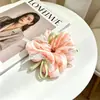 Goma de pelo scrunchie vintage versátil extragrande para adultos, elegante scrunchie floral para coleta