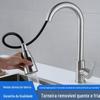 Torneira de cozinha de puxar aço inoxidável retrátil universal giratória para pia de cozinha lava-louças torneira misturadora quente e fria