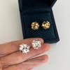 Brincos Esféricos Tecidos com Lantejoulas de Metal Distintivos Design de Nicho Feminino Senso Avançado Simples Brincos Versáteis Brincos Únicos