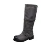 Botas de moda de estilo europeo y americano de 3 cm con hebilla de cinturón, nuevo modelo otoño e invierno 2026, punta redonda, tacón grueso, botas de montar, botas de motocicleta