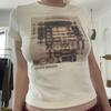 Camiseta corta de verano para mujer con estampado de letras y figuras divertidas de Ins, nueva moda transfronteriza
