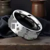 Anillo Popular Transfronterizo de Acero de Titanio con Cruz de Biblia para Hombres, Anillo de Moda para Pareja con Grabado de Biblia, Joyería de Mano Europea y Americana