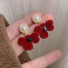 Aretes de Aguja de Plata S925 con Cuentas de Moda Diseño Versátil Estilo Coreano Nicho Súper Hada Exquisitos para Mujer