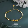Color dorado moissanita taladro de punta plata rota piensa dos veces pulsera de flores para mujer exquisita sentido de alto nivel destello pop cuentas disco pulsera versátil