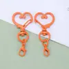 Popular Llavero de Corazón Pintado de Colores, Conector de Llavero con Forma de Corazón de Colores Caramelo, Accesorio de Hebilla para Puerta DIY