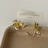 Pendientes Metálicos Únicos de Flor de Iris para Mujer, Súper Hada Elegantes, Moda Trendy, Ropa de Trabajo, Pendientes Elegantes y Versátiles