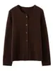 Cardigan de Seda Cachemira de Venta Caliente Estilo Old Money con Costura Externa Diseño Perezoso de Alta Clase con Puntada Externa Versátil para Primavera Otoño Ropa de Abrigo de Temperamento