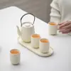 Juego de Té Kung Fu Qianli Jiangshan Cambio de Horno Traje Olla de Haz para el Hogar Taza de Té Bandeja de Té Forbidden City Wenchuang Regalo de Acompañamiento Al por Mayor