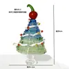 Árbol de Navidad de Vidrio Zibo Regalo de Navidad Adornos de Vidrio Manualidades Regalos para Coche Decoración de Escritorio Regalo Giratorio
