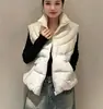 Chaleco acanalado de felpa de grafeno tipo nube, estilo corto para mujer, cuello alto, sin mangas, otoño/invierno, corte holgado, casual, prenda exterior versátil