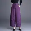 Garantia de Qualidade Seda Genuína Elegante Mãe Jacquard Calça de Pernas Largas Nova Coleção Primavera e Outono Novo Estilo Chinês Calça Lanterna de Nove Pontos Calça Casual