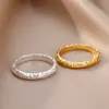 Anillo Minimalista Estilo Ins, Anillo Hueco, Anillo Geométrico de Cobre Chapado en Oro de 18 Quilates, Joyería Unisex al por Mayor