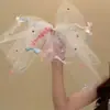 Tiara de Pelúcia com Laço e Bolinhas Estilo Coreano da Disney para Meninas, Adorável Faixa de Cabelo de Desenho Animado para Lavar o Rosto Infantil, Acessório de Cabelo